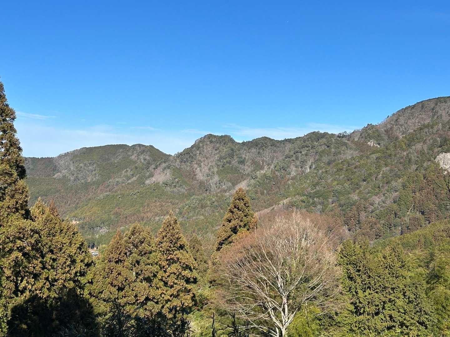大平山から高峰山への山並み。