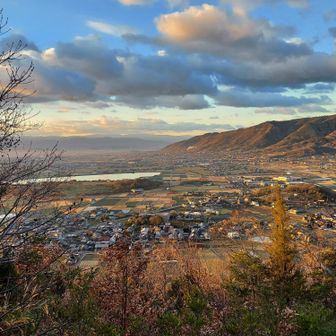 下山途中の景色です。
左奥に佐々連尾山のある稜線。
右手に七宝山系です。
家族揃ってお節料理を頂くのに間に合うように、さっさと帰りました。