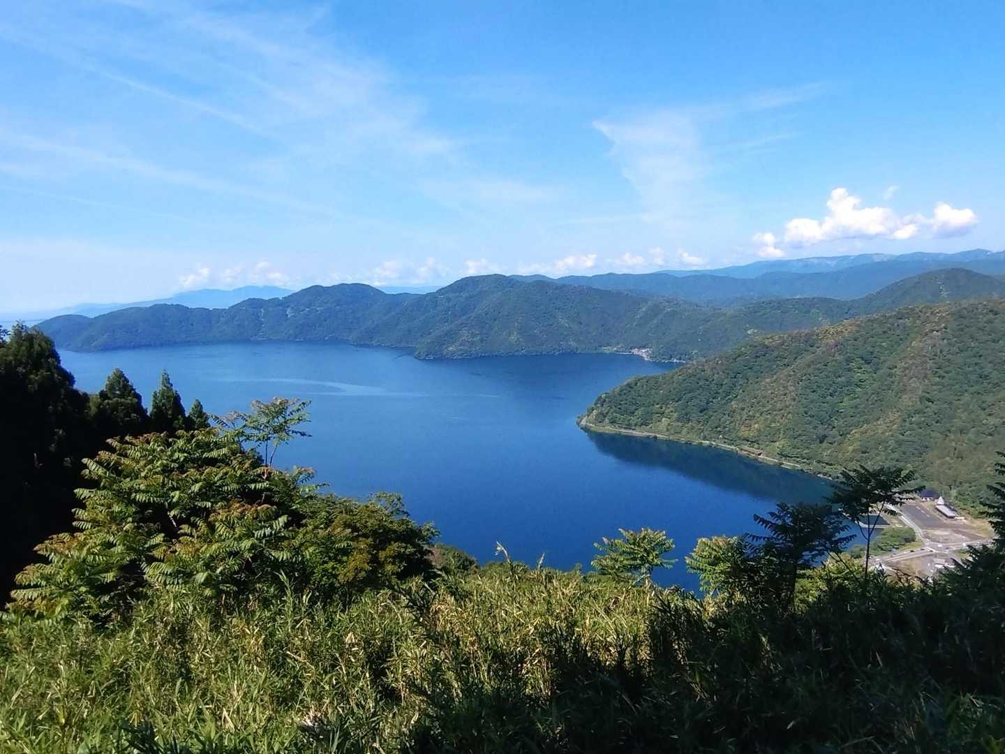 樹林帯を抜けると琵琶湖が綺麗に見える✨