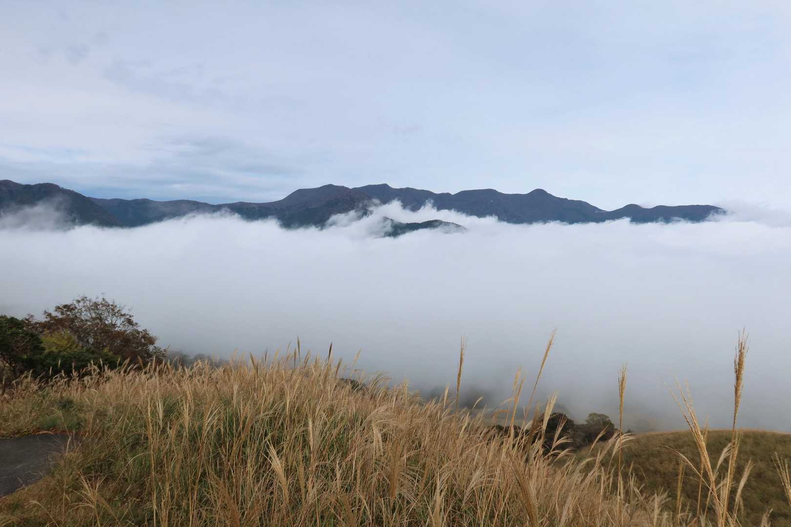 天城山の稜線が顔を出しました
万二郎岳・万三郎岳（伊豆半島最高峰）発見