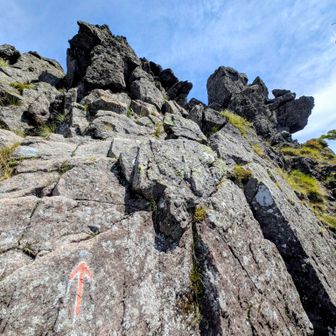 三ッ岳（Ⅲ峰）直下です。
此処を登って行きます😅