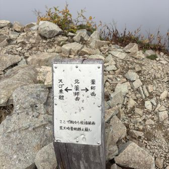 北薬師岳　着