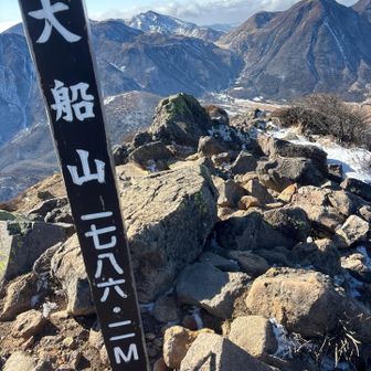 三俣山みて　硫黄山🌋　には雪❄️あり
🈁　山頂でも　珍しく風🌪️無しで　
スガモリ越からの　火星ルート　久住別れまでは
素敵な雪が❄️☃️ 残ってそうよ🤗