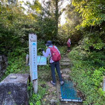 登山口
外来植物を持ち込まないように、マットで靴底の土を落として行きます
