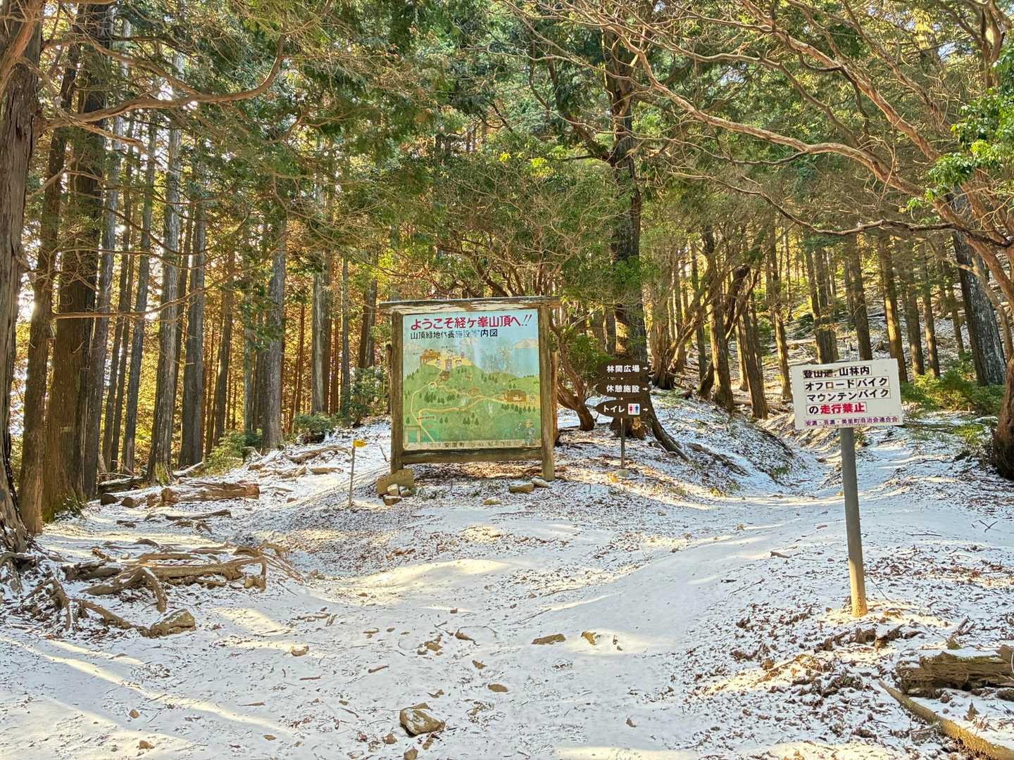 この先ですれ違ったマダムに霧氷と、富士山🗻情報をいただく🤩
