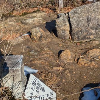 三国山に到着　
木々に遮られて眺望はイマイチ