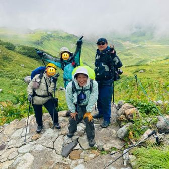 最終日に合流できた山友、浄土山まではならず一の越で下山