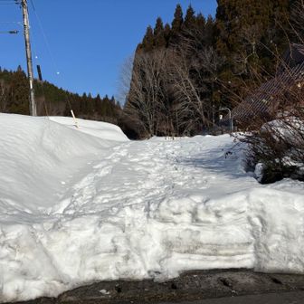 駐車場の目の前から雪道に入れるなんて、すごいな！
北海道レベルじゃないですか⁉︎