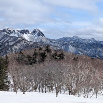定天の横には神威岳･烏帽子岳が…🩵