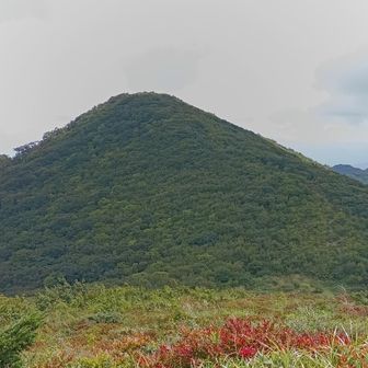 池ノ段分岐に帰るとガスが上がり北側の展望もだいぶ開けてきた。
北には立烏帽子山の勇姿。