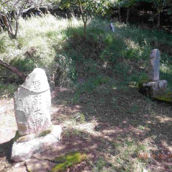 2つの石碑が立っていた。
奥は高尾神社。手前は読めない難しい字