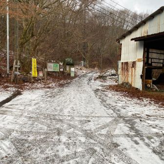登山口🖐️
うっすらと雪❄️が
積もってます😅