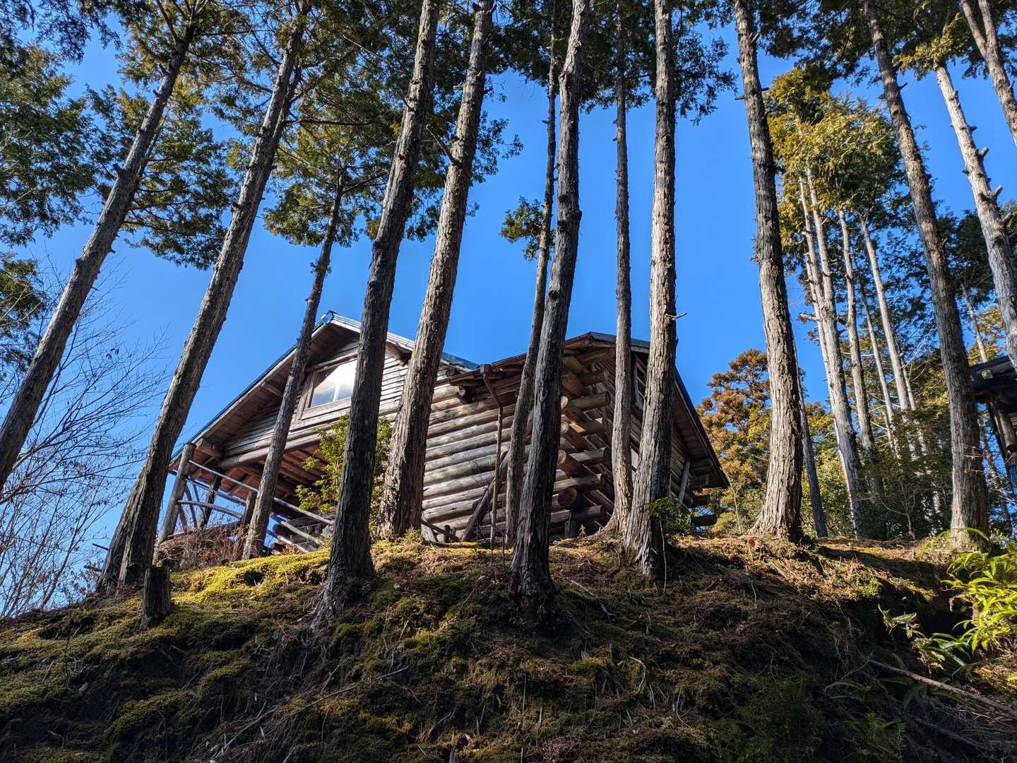 天狗山荘という建物を通過します