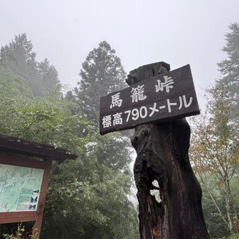 登って馬籠峠
本日最高峰です