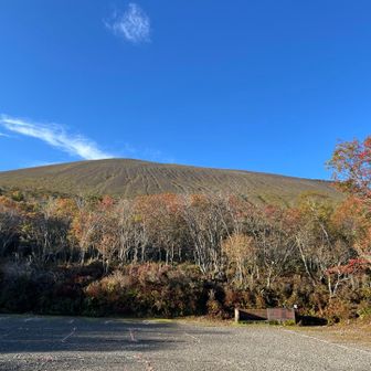 7合目の駐車場から見る樽前山