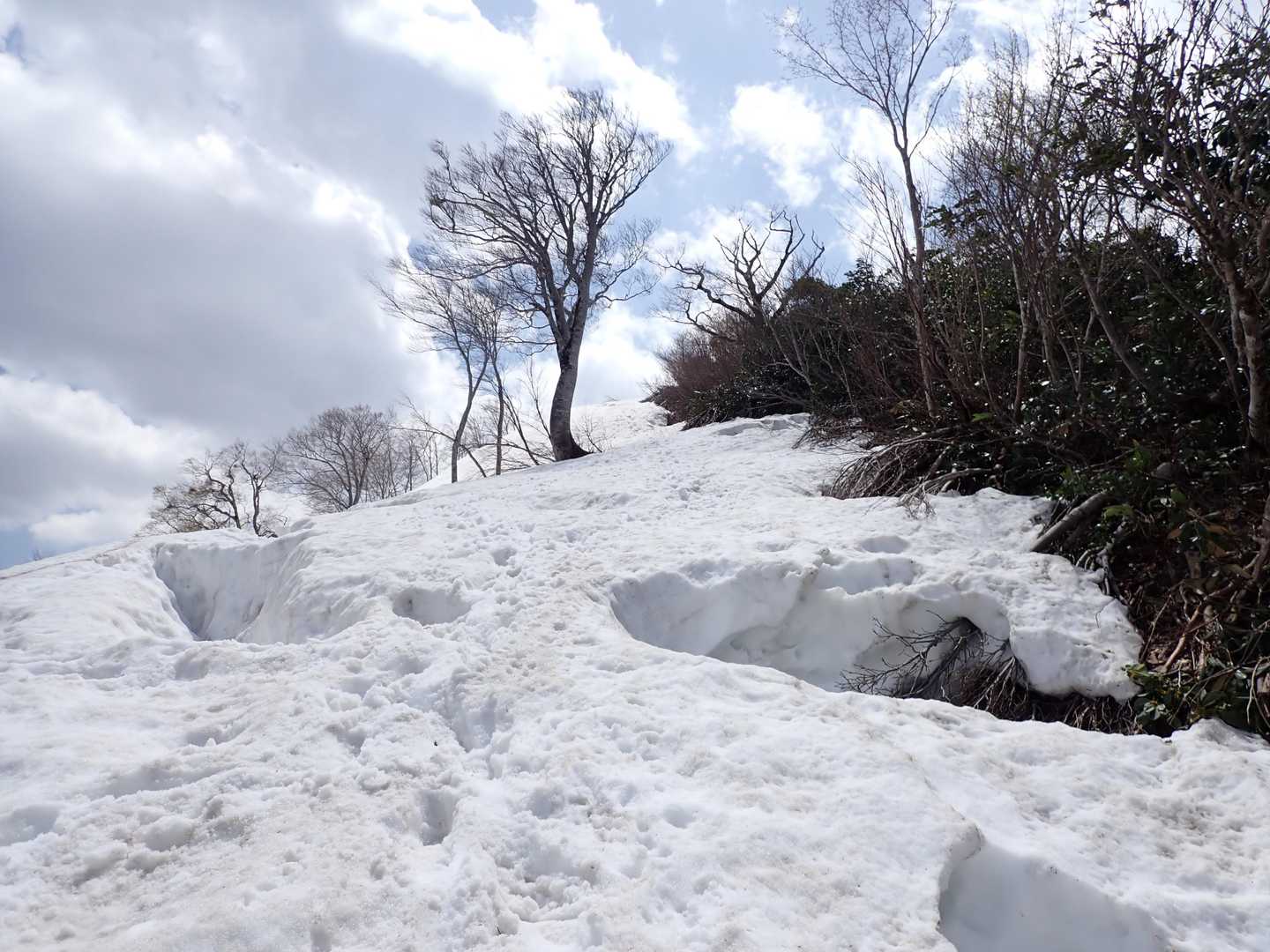飯豊梅花皮荘バス停-倉手山登山口-倉手山 往復コースの写真
