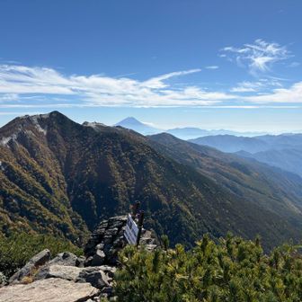 高嶺より観音岳と富士山
