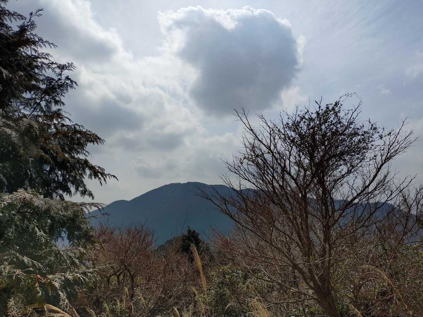 山頂からの眺望
雲多いです。