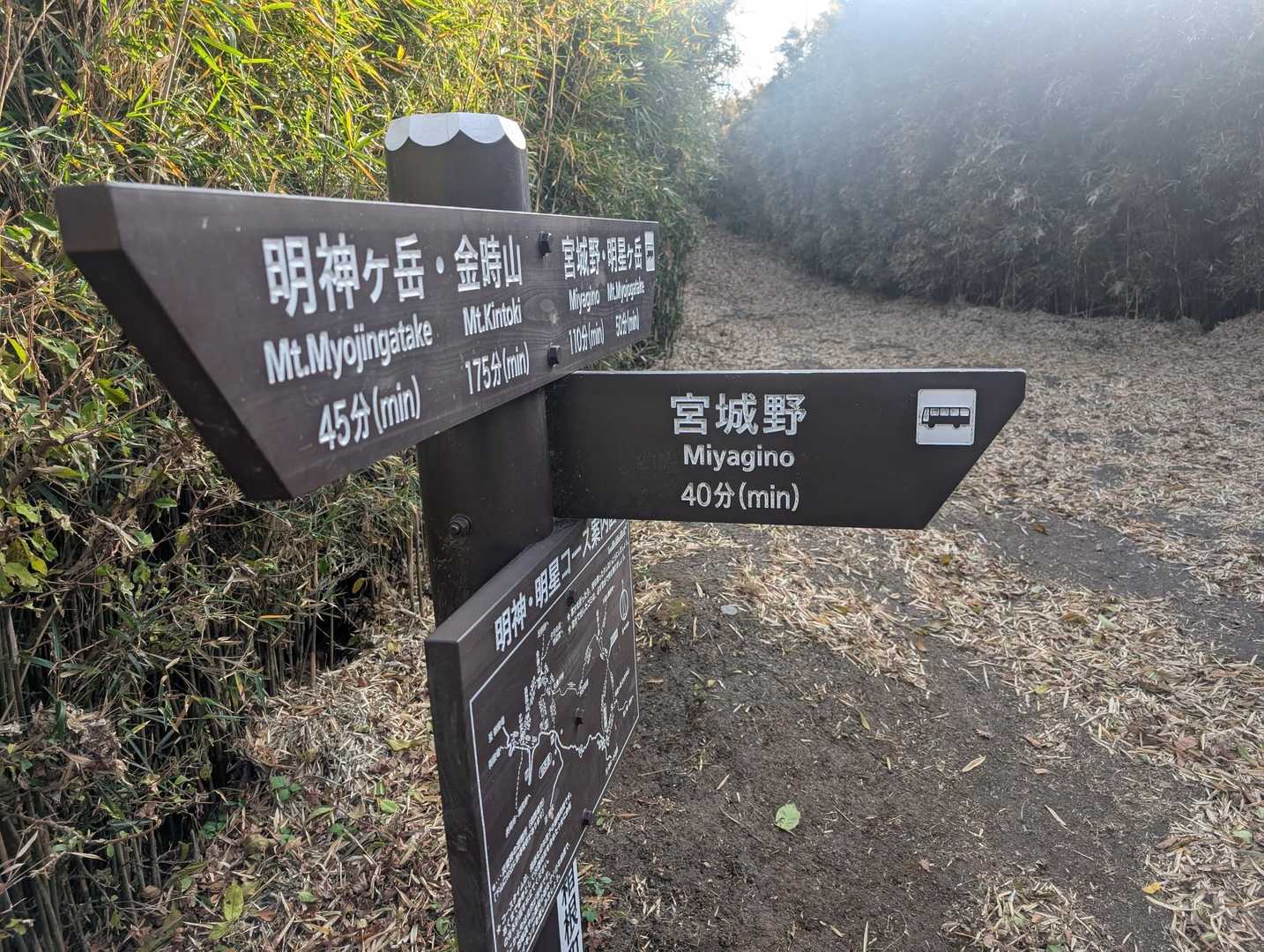 分岐を宮城野方面へと下る⇨