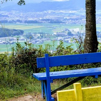 山頂　奥宮からの、本宮(手前)