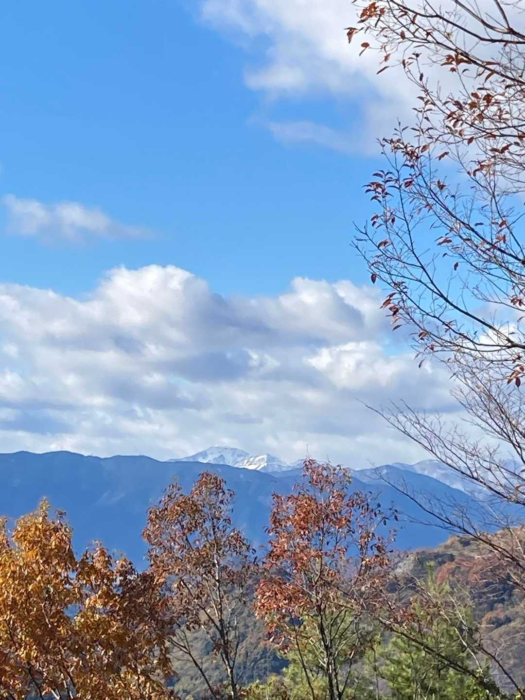 白い伊吹山がすこーし、のぞいているね🏔️