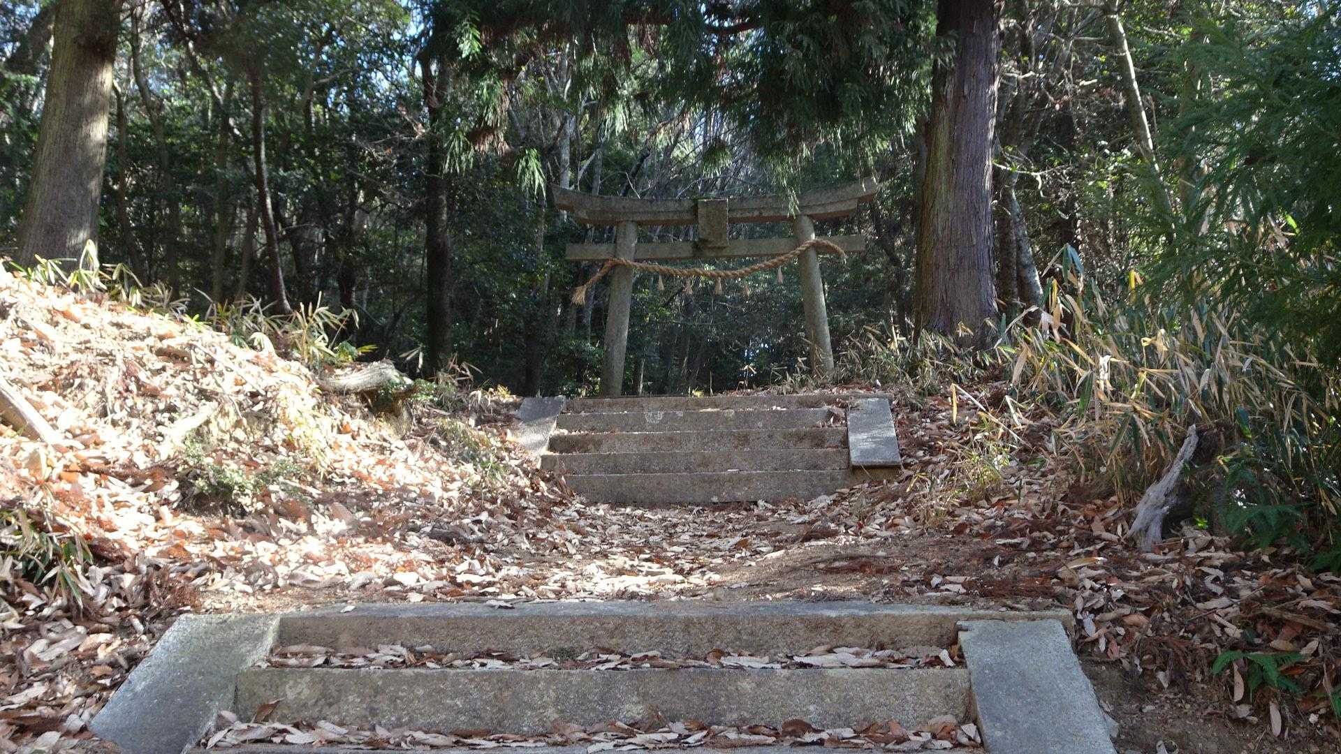 鳥居が見えてきました
山頂の神社がもうすぐです