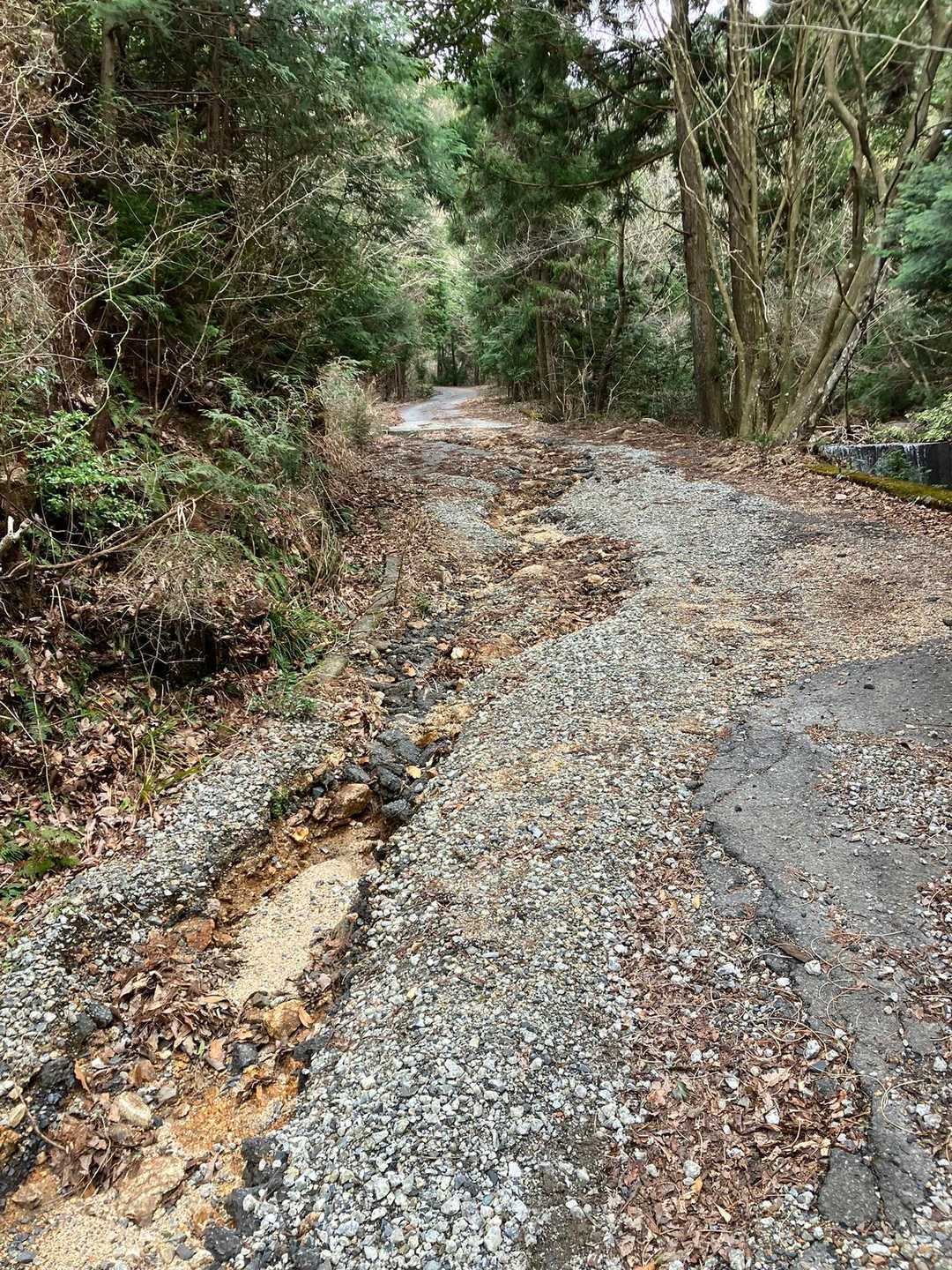 ずっと綺麗な道路でしたが
🅿︎に近づくとヤバめ箇所あり