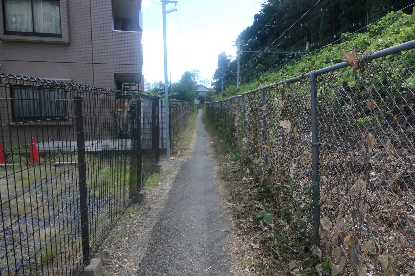 中央線沿いの細い道を通って高尾駅に向かいます。
