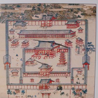 参考ですが「観世音寺絵図」です。この絵図でいうと、下方から入っていきます。
