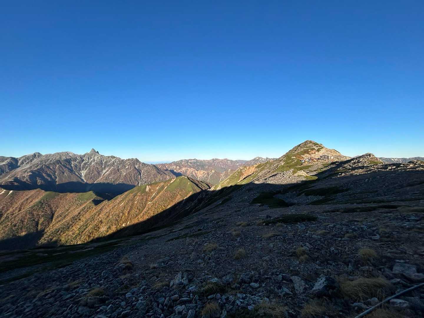 槍の北鎌尾根がはっきり