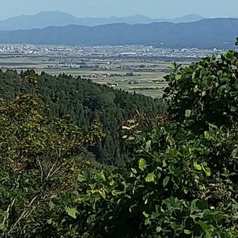 長岡市街地と粟ヶ岳