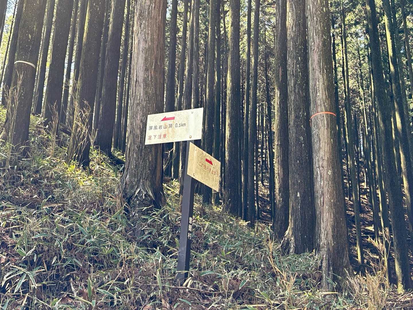 左側を上がって行きます。
ここから屏風の端歩きはじまります🚶‍♀️