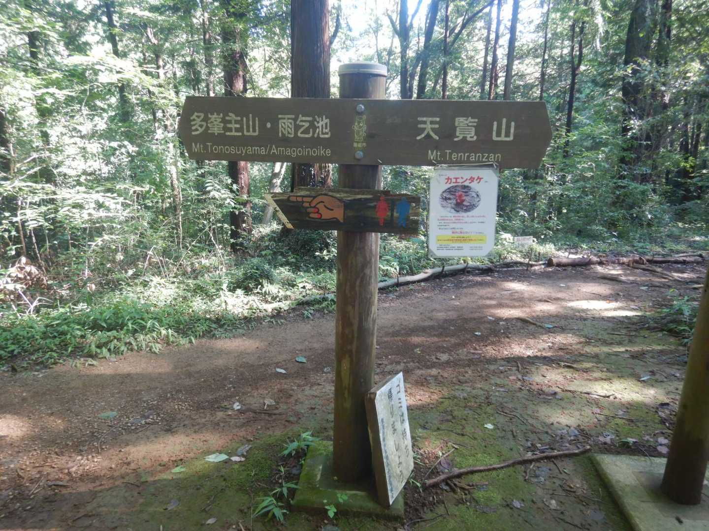 天覧山-多峯主山登山口-大黒山-多峯主山登山口-竈門山登山 周回コースの写真
