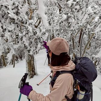 初めて近くで見る霧氷にテンション上がる🥹