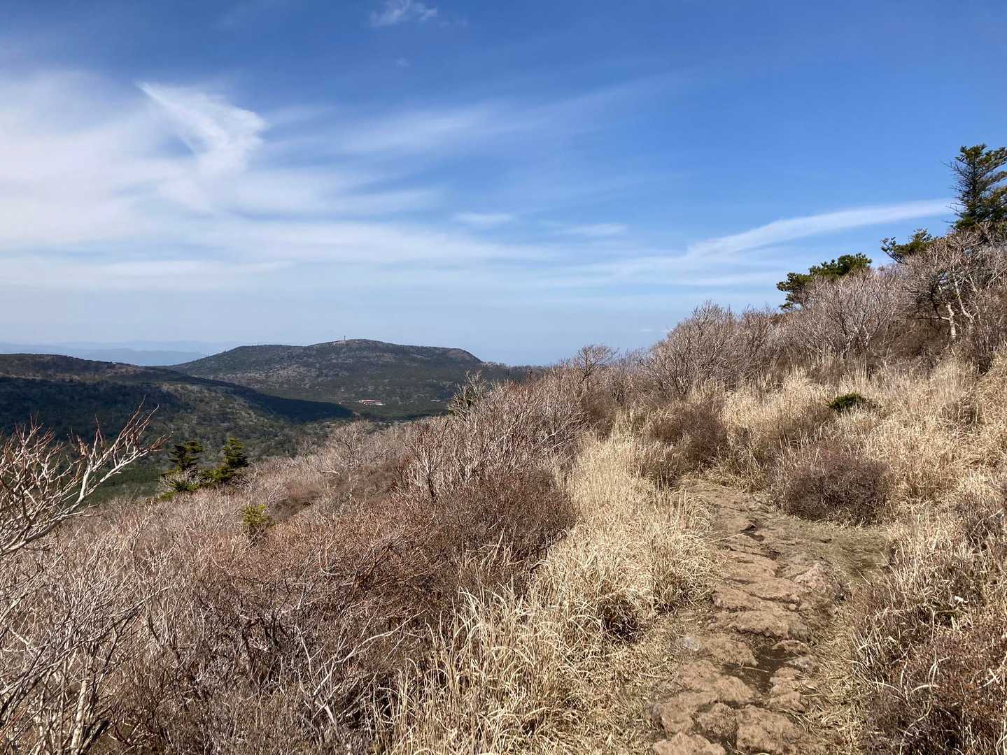 白鳥山が見えて、えびの高原のあのあそこ💦あそこまで下りなくちゃ💦