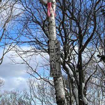 少し休憩して、冬期山頂標識の場所へ。