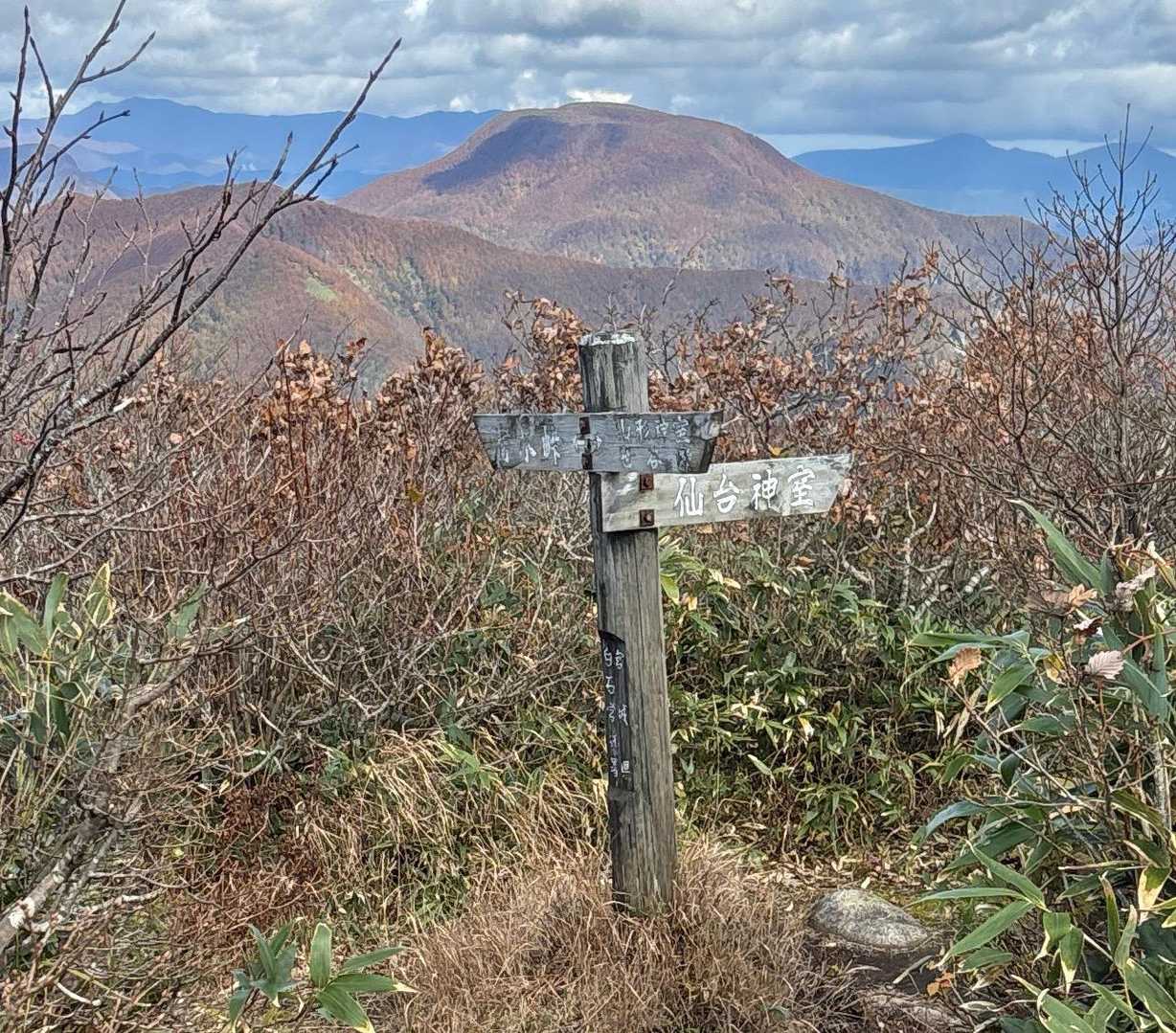 大関山-ハマグリ山-トンガリ山-山形神室岳-ダンゴ平-仙台 往復コースの写真