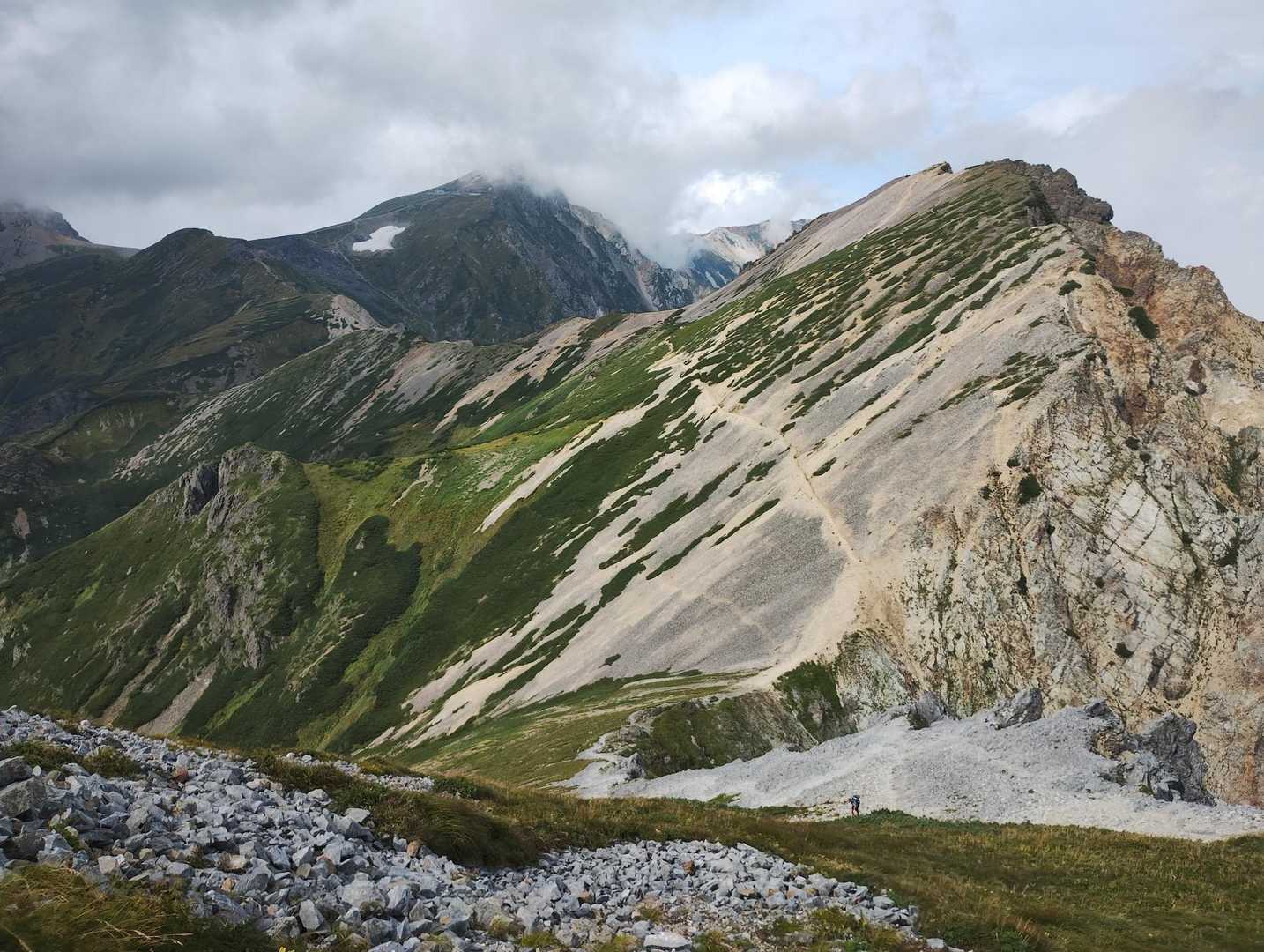 丸山-杓子岳-白馬鑓ヶ岳-猿倉登山口 縦走コースの写真
