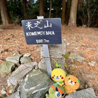 米之山598,7メートル、山頂は眺望なし。