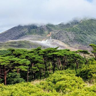 韓国岳はガスの中