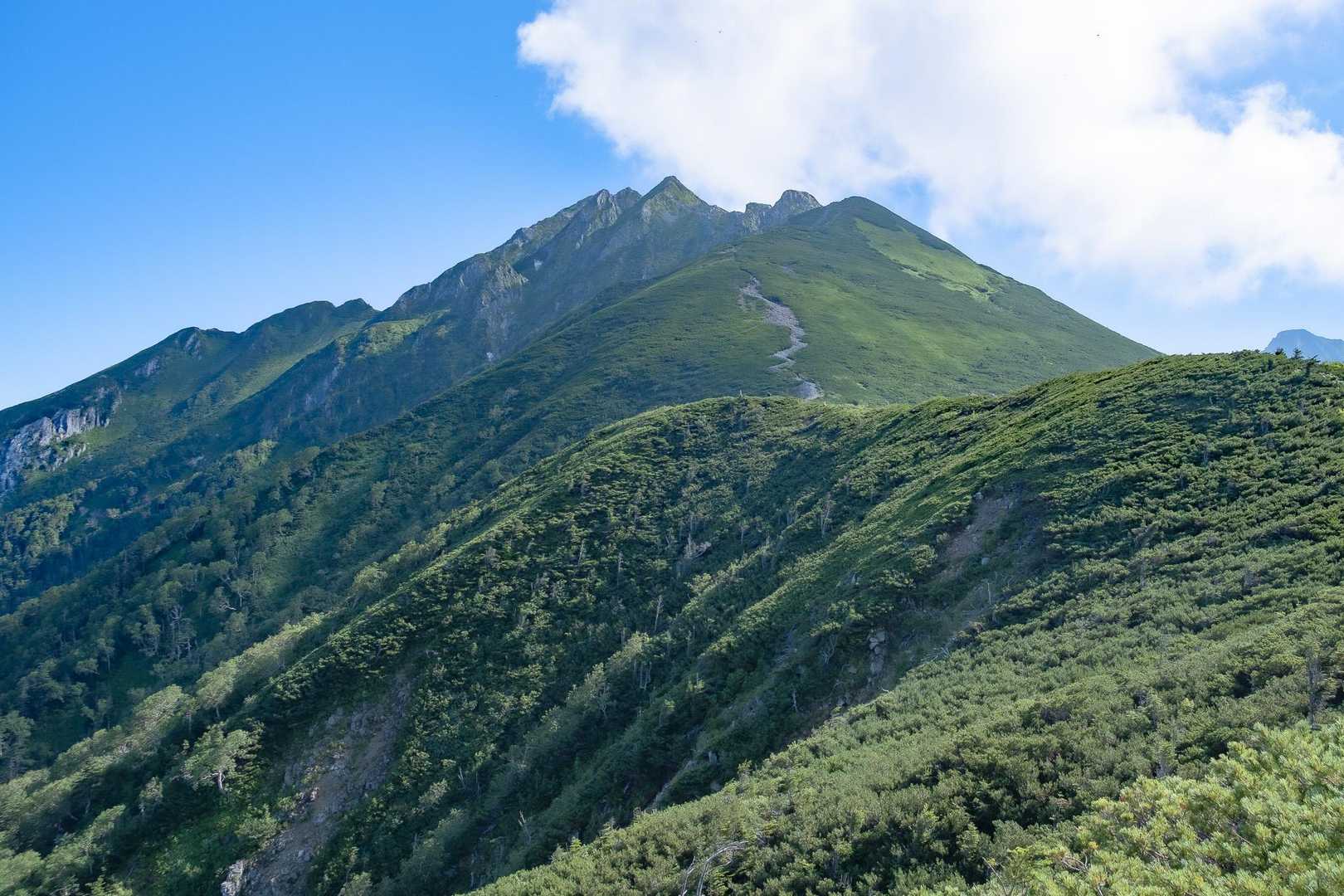 目指す西穂高岳
