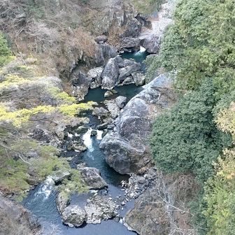 雲仙橋から鳩ノ巣渓谷の眺め
橋を渡り少し歩き右手の目印から入山
入ってすぐが不明瞭💦