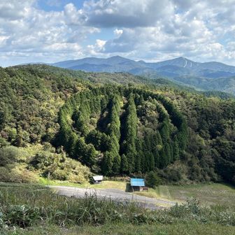 岩倉山山頂から望める幾何学模様は？

AIで検索してみたら

「かつての旧芸北町の町章（シンボルマーク）をかたどって植林されたスギなどの植林」の説があるようです❗️
