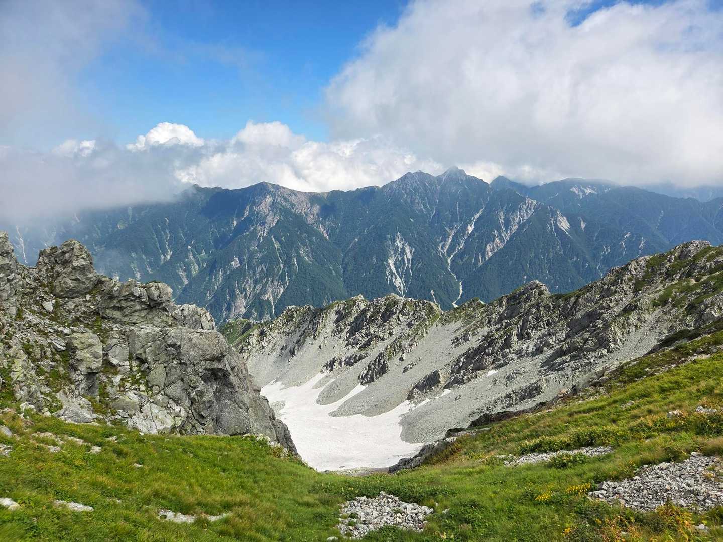 雄山頂上から南東の爺辺りの山並み⛰️