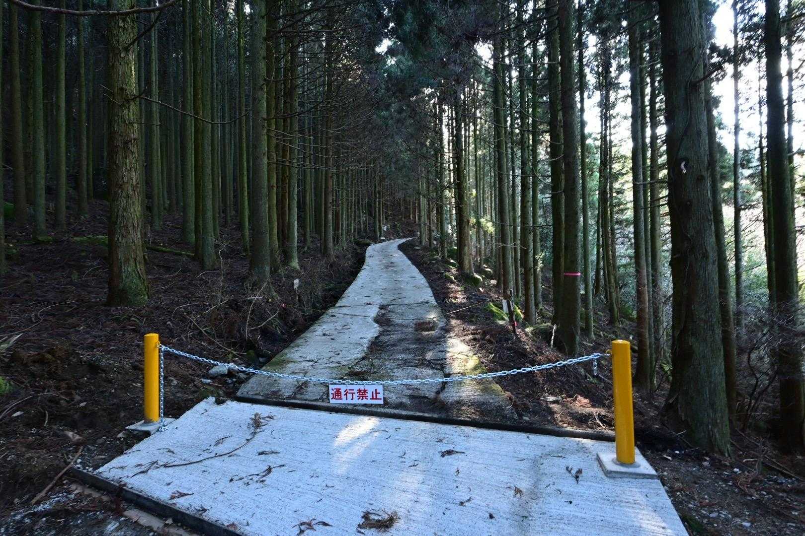 通行禁止ですが、登山道はこの先です
