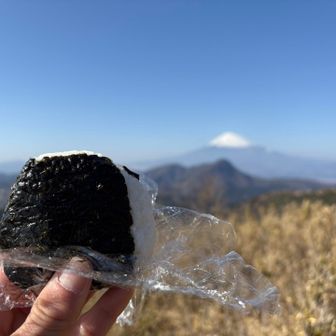 富士山見ながらオニギリ🍙(明太子)最高‼︎
