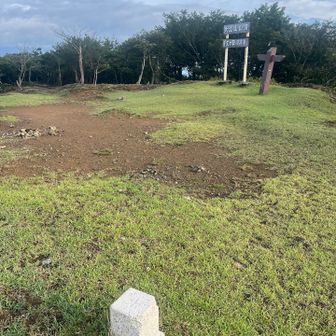 林道をしばらく歩いて大江山の山頂