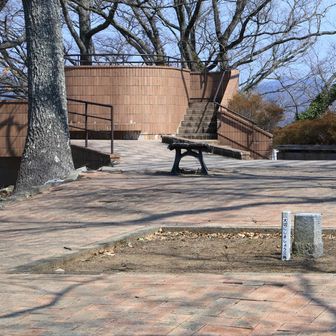 弁天山の三角点と展望台。
