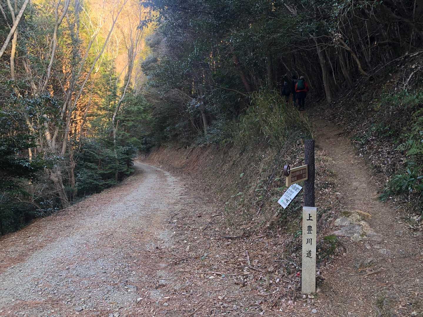 豊川道、つまり登山道は右に