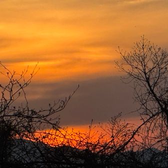夕焼け
太陽は雲の中にまだある😂